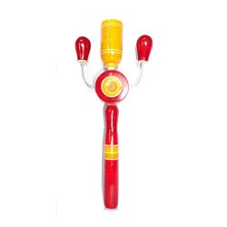 Funwood Games ROC-TOC Rattle | Damroo Rattle | Rumba Shaker Rattle | Whistle Man 2-in 1 Rattle Handmade Combo Set of 4