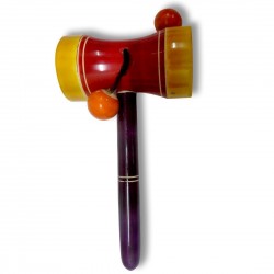 Funwood Games ROC-TOC Rattle | Damroo Rattle | Rumba Shaker Rattle | Whistle Man 2-in 1 Rattle Handmade Combo Set of 4