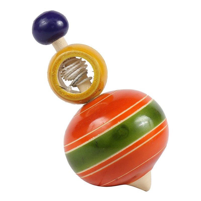 Funwood Games Wooden Spinning Tops Combo Set of 4