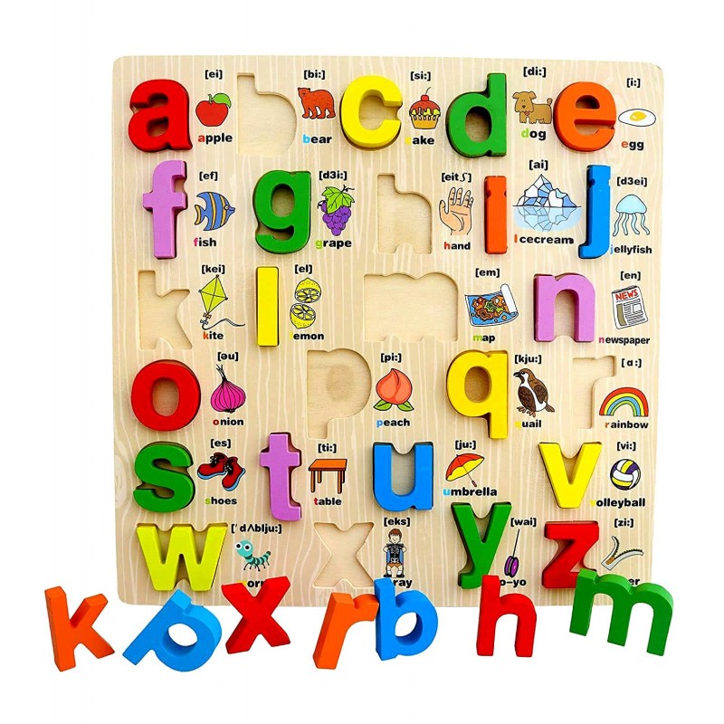 Alphabet Puzzles - 3D Wood Alphabet / Number / Shape Puzzle Set