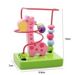 Funwood Games Wooden Mini Bead Maze Toy with Colourful Beads and Base