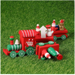 Funwood Games Mini Christmas Train Tracks Set for Kids, Red and Green