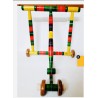 Funwood Games Wooden Push Walker for Kids, Multi-Coloured Traditional Design with Wheels Walker for Babies